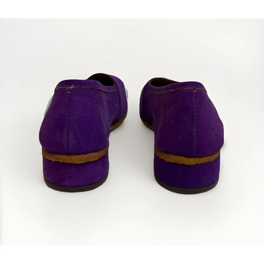 Vintage Cobbies Made In Italy Purple Nabuk Womens Wedges Size 5 Open Box